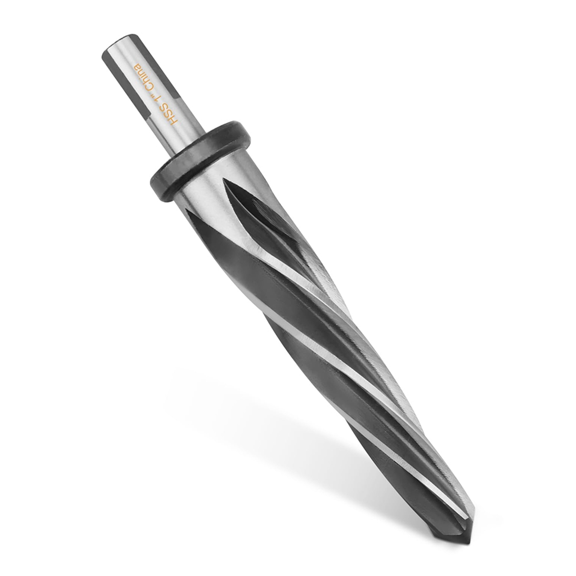 1In Drill Bridge/Construction Reamer Bit with 1/2In Non-Slip Shank M2 HSS Taper Chucking Tool for Steel Metal