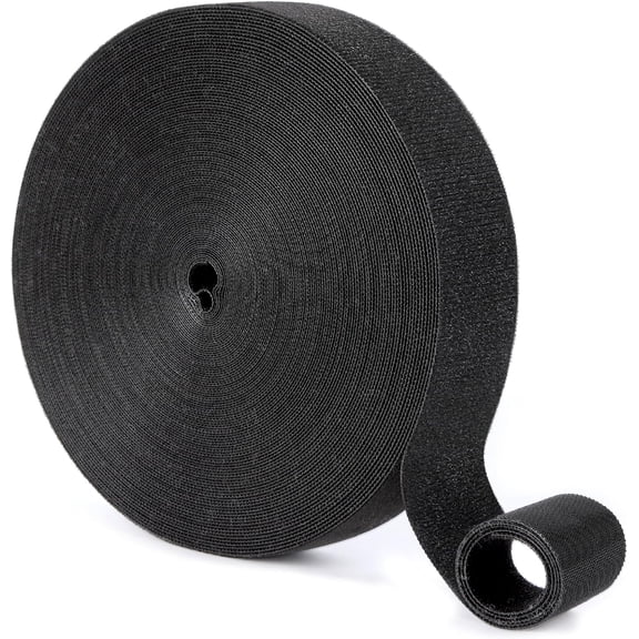 1In x 100Ft Reusable Cable Ties Hook and Loop Roll | Tie Down Straps, Nylon Double-Sided Strips, | Adjustable Multi-Purpose Wrap Fasteners forOffice, Home, Data Center