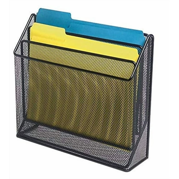 1InTheOffice 3 Tiers File Folder Organizer, Desk Sorter, Black Mesh