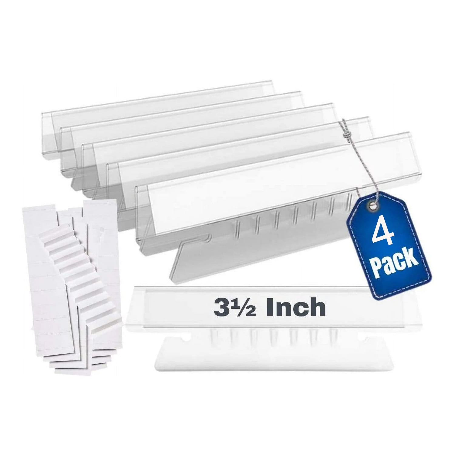 Heldig Index Tabs Clear Hanging Folder Tabs, Self-Adhesive, 3 1/2", 100 Count