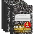 thumbnail image 1 of 1InTheOffice Composition Notebook Wide Ruled, Marble Composition Notebook, 7.5" x 9.75" Notebook, 100 Sheets, Black, 4 Pack, 1 of 7