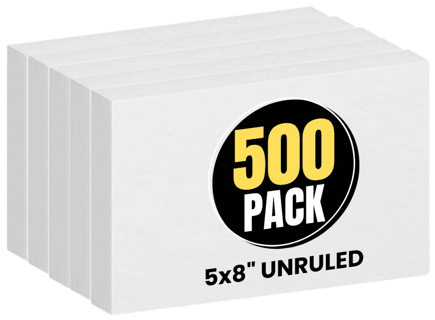 1InTheOffice Index Cards 5x8 Blank, Unruled Index Cards, White, 500/Pack