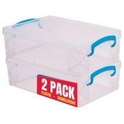 1InTheOffice Large Pencil Box, Translucent (2 Pack)