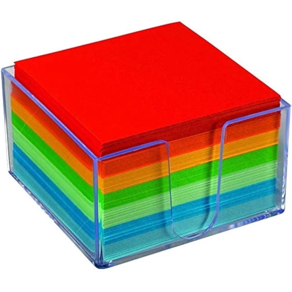 1InTheOffice Memo Cube, Assorted Colors Memo Pad 500 Sheets