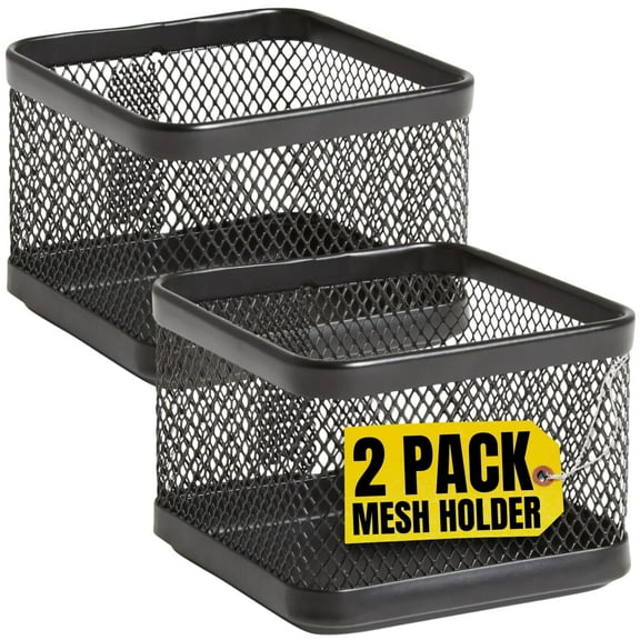 1InTheOffice Mesh Paperclip Holder For desk, Paperclip Holder Desk Accessories Holder(2 Pack)