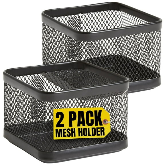 1InTheOffice Mesh Paperclip Holder for Desk, Paperclip Holder Desk Accessories Holder(2 Pack)