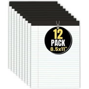 1InTheOffice Note Pads 8.5 x 11, Wide-Ruled Letter Size Writing Pads, White 50 Sheets per Notepads, 12 Pack