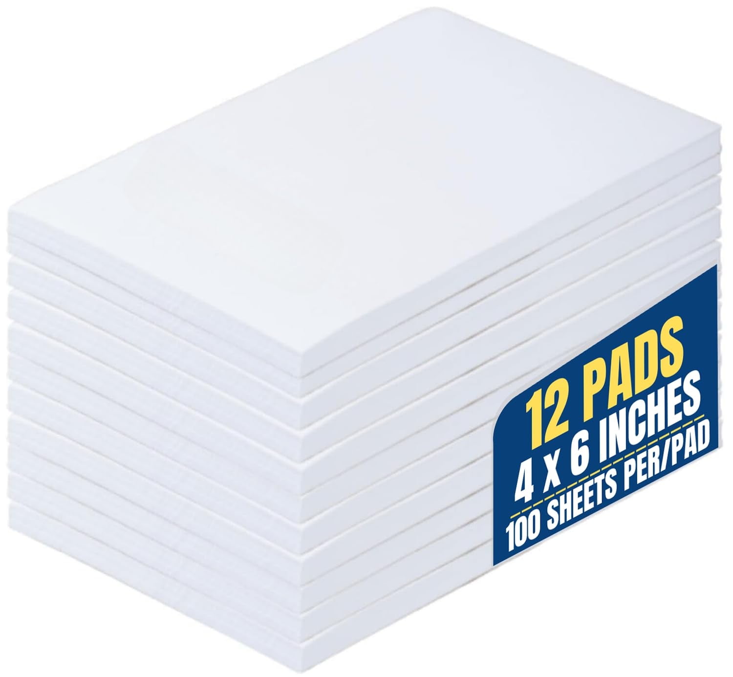 1InTheOffice Notepads 4x6, Scratch Pad Unruled, Memo Pad 4x6, White, 100 Sheets (12 Pack)