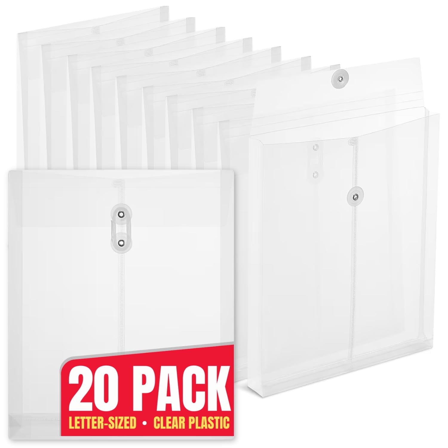 1InTheOffice Poly Envelopes with String Closure, Button and String Tie ...