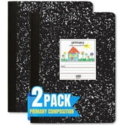 1InTheOffice Primary Composition Notebook, 7 1/2" x 9 3/4", Unruled/Primary Ruled Notebook, 100 Sheets, 2 Pack