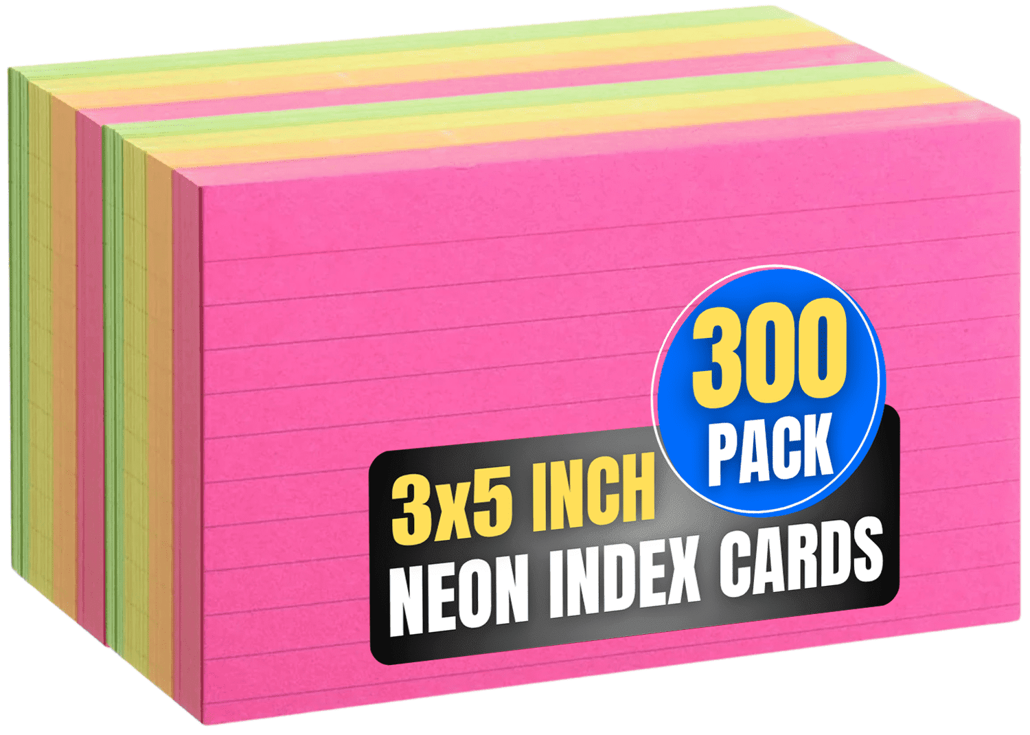 1InTheOffice Index Card 3x5, Colored Notecards, Pastel Index Cards, Ruled Flash Cards, Assorted Color, 300 Pack - View #9