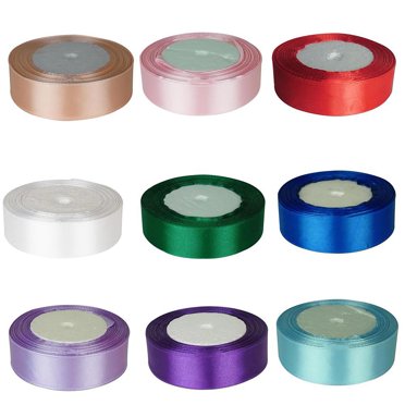 Peach Pink Satin Ribbon – 3/8 Inch X 25 Yards, Thin Solid Silk Style For Gift Wrapping, Bouquets, Crafts