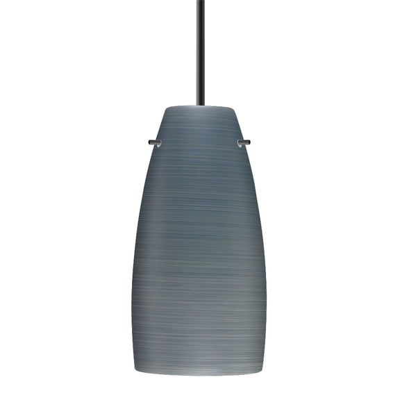 1JT-1512TN-BK Besa Lighting Tao 10-One Light Cord Pendant with Flat Canopy-5.13 Inches Wide by 10.75 Inches High-Black Finish-Titan Glass