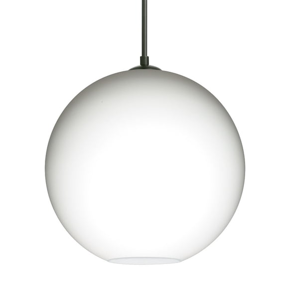 1JT-COCO1207-LED-BK Besa Lighting Coco 12-One Light Cord Pendant-11.75 Inches Wide by 11.5 Inches High-Black Finish-Opal Matte Glass Color-LED Lamping