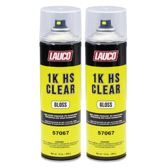 1K HS Gloss Clear 13 oz. Automotive Aerosol Spray Paint Can Acrylic Clear Coat - 57067-2PACK