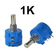 1K Ohm Rotary Potentiometer 10-Turn Blue Variable Dial Resistor Precision 1/4