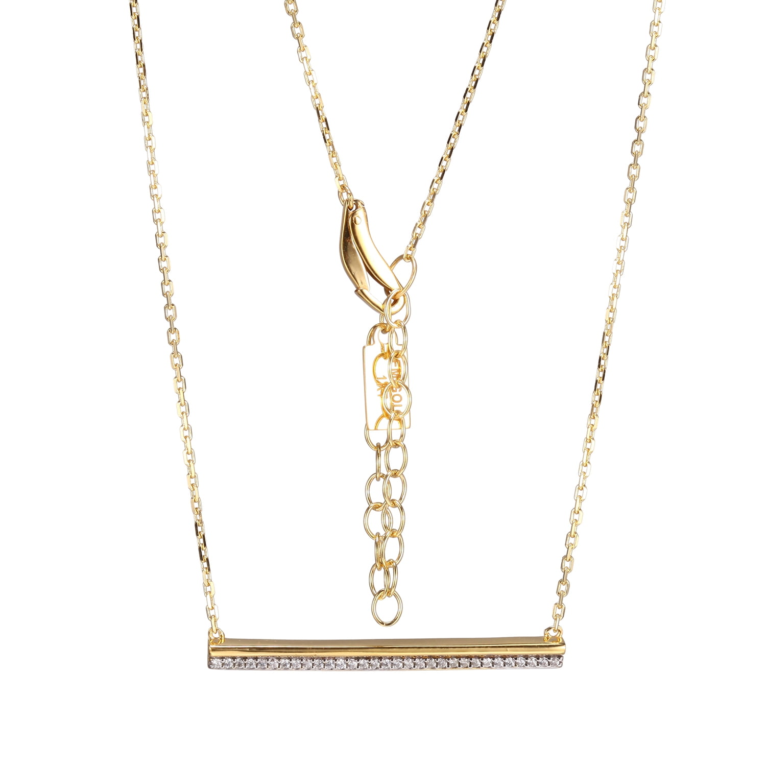 Cubic zirconia bar necklace clearance