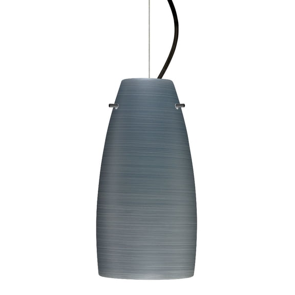 1KX-1512TN-LED-BK Besa Lighting Tao 10-One Light Cord Pendant with Flat Canopy-5.13 Inches Wide by 10.75 Inches High-Black Finish-Titan Glass