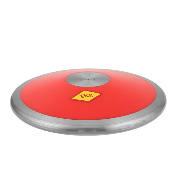 1Kg Red Nylon Practice Discus for Track Workout with Balanced Weight and Non Slip Surface