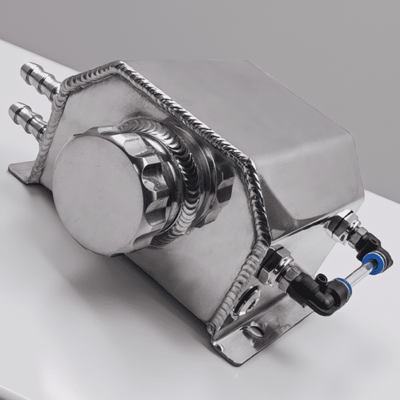 1L Aluminum Engine Coolant Overflow Catch Can Tank with Billet Cap, 1000ml , Universal Fit