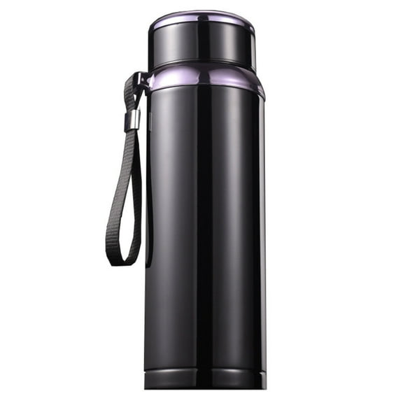 1L Stainless Steel Leak-Proof Vacuum Travel Mug, Black