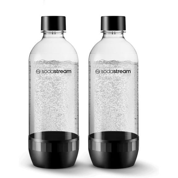 1L Classic DWS Carbonating Bottle Black (twinpack), Pack of 2