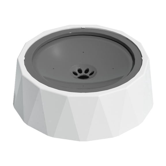 1L Diamond Floating Dog Water Bowl, Slow Feeder, Spill-Proof Design