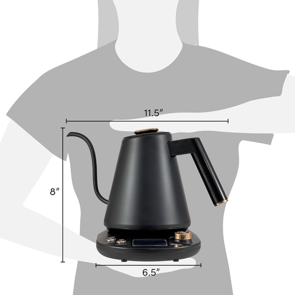 1L Digital Water Kettle, 304 Stainless Steel Interior, Programmed Temperatures, Keep Warm Function, Cordless, 360 Base, Auto Off & Audible Indicator