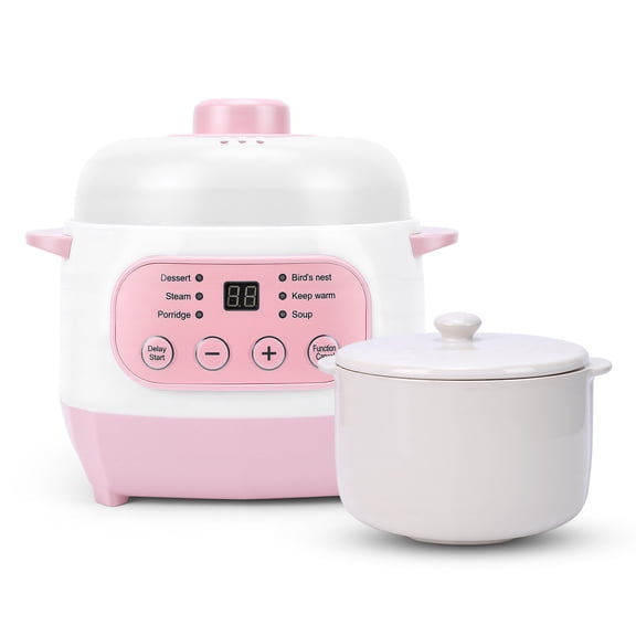 1L Electric Stew Pot, Smart Ceramic Soup Porridge Cooker, Mini Slow Cooker Anti Dry Burn , Multifunction Electric Ceramic Cooker