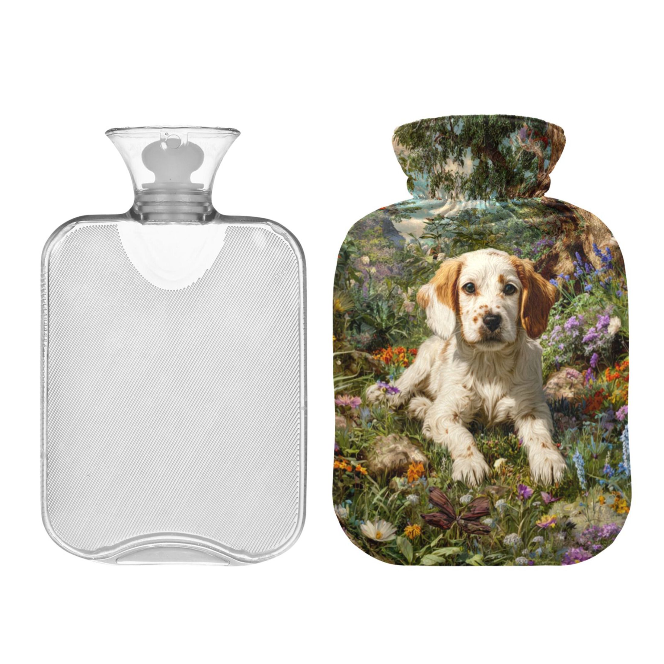 1L Fully Printed Hot Water Bottle Cover Hot Water Bottle For Hot & Cold Compresses Gingerbread - View #6