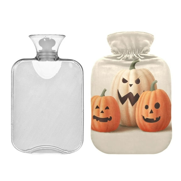 1L Fully Printed Hot Water Bottle Cover + Hot Water Bottle For Hot & Cold Compresses Pumkins