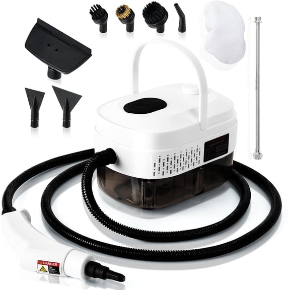 1L Handheld Steam Cleaner for Home and Kitchen Cleaning, 2500W 15s Fast-Heating & 3 Speeds, Portable Steam Cleaner Multi-Surface Deep Cleaning Supplies for Surface, Corner, Crevice (110V, White)