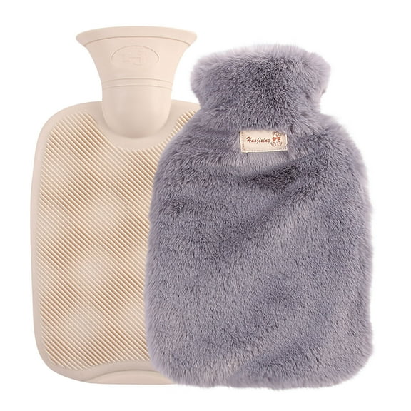 1L Hot Water Bottle With Soft Fleece Cover, Warm Bed Bottle For Winter Nights, Ideal Comfort And Gift For Family And Friends