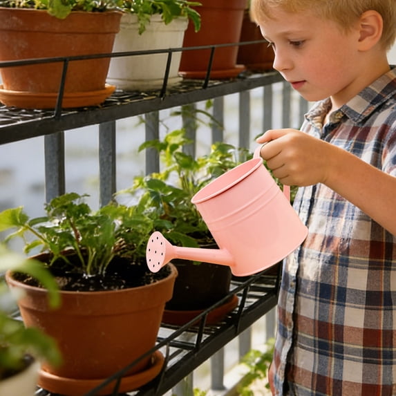 1L Metal Watering Can For Outdoor Plants, Galvanized Steel Watering Can With Removable Spout, Perfect Home & Garden Decor Yellow