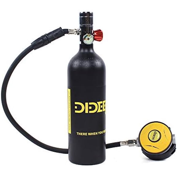 1L Mini Scuba Tank, 3000PSI Submersible Gas Cylinder Oxygen Tank Pump Kit Snorkeling Air Tank 15-20 Minutes Underwater Breathing with Water Lung Conversion Head$$Sport & Recreation Other