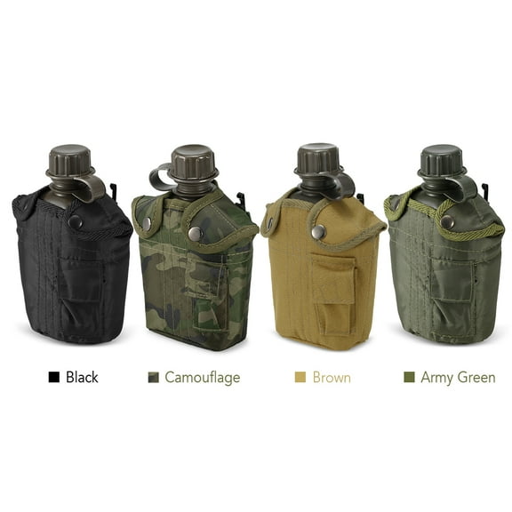 1L Outdoor Military Canteen Bottle Camping Hiking Backpacking Survival Water Kettle with Cover