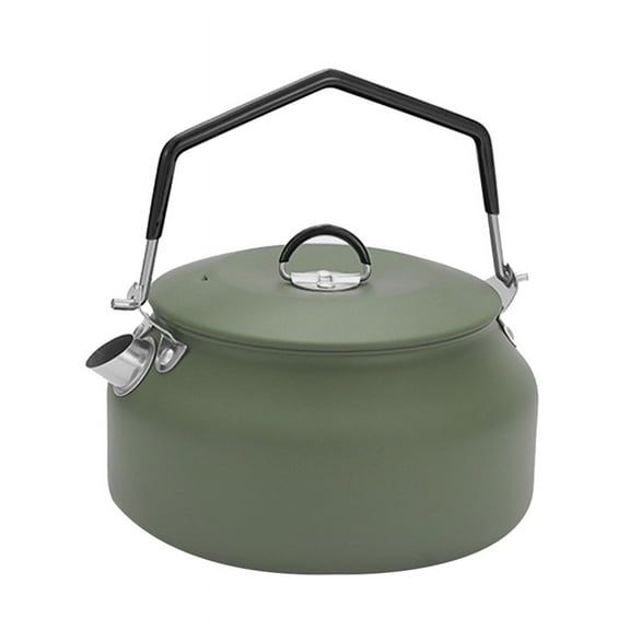 1L Portable Kettle Camping Stovetop Teapot with Folding Handle Outdoor Water Bottle Teapot Green,1 x Kettle,Green