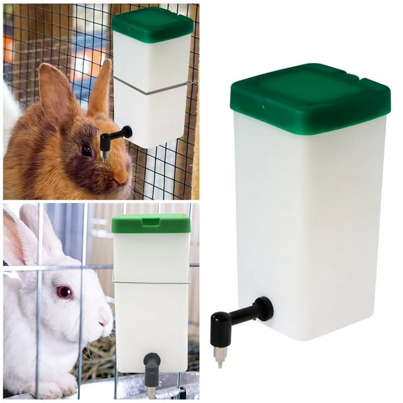 1L Rabbit Water Bottle with Stainless Steel Nipple, Leak-Proof Drinker for Rabbits, Ferrets, Hamsters & Guinea Pigs, Easy Cage Mount