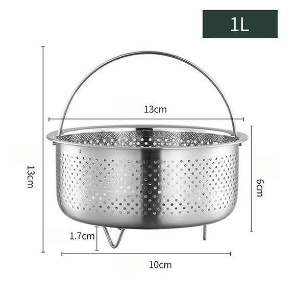 (1L)Stainless Steel Kitchen Steam Basket Pressure Cooker Anti-scald Steamer Multi-Function Fruit Cleaning Basket Accessories