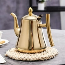 1L Tea Kettle Strainer Stovetop Teapot Home Restaurant Golden Water Kettle (Stainless Steel,Gold)