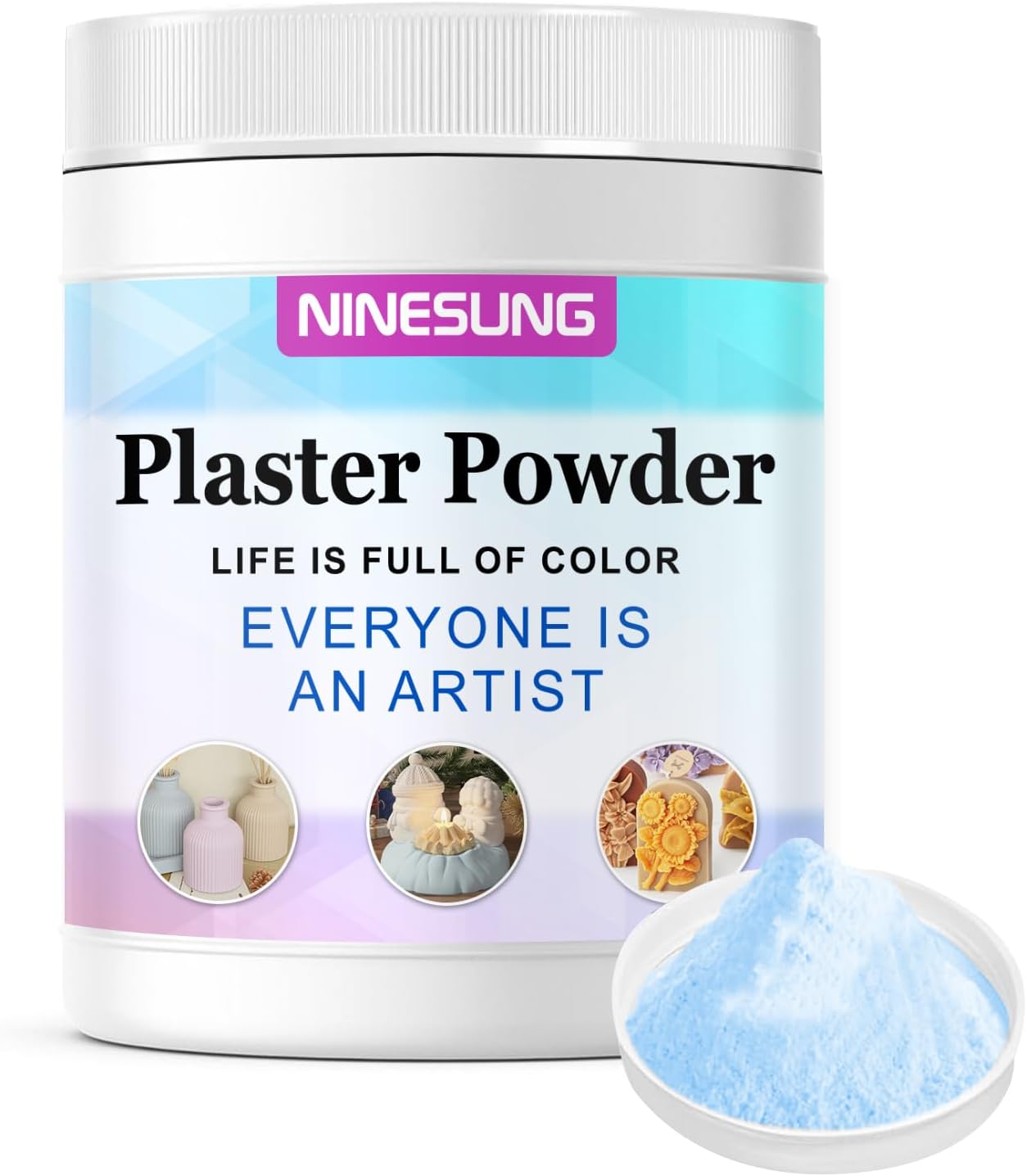 Hard Plaster Powder 1LB Gypsum Powder, Plaster of Powder - Hand Mold Casting Kit Powder ...