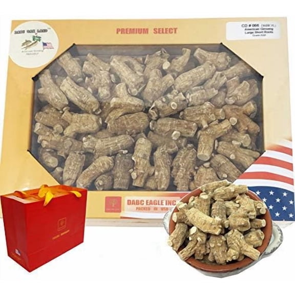 1LB Hand-Selected American Wisconsin Farmed Ginseng Root Long Small Cultivated Wisconsin American Ginseng XL Box