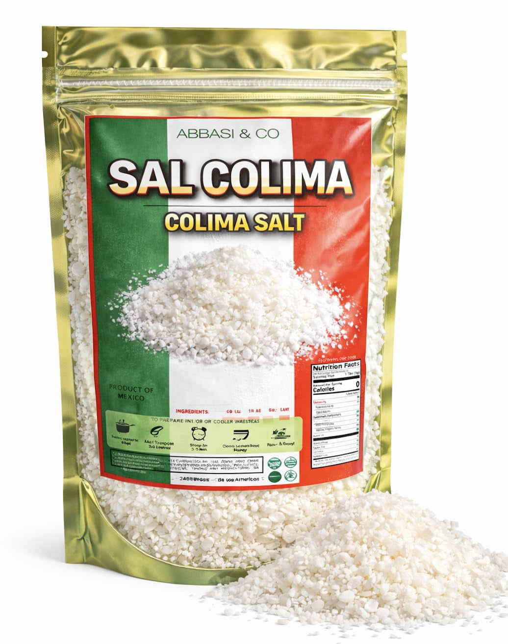 1LB Premium Colima Sea Salt Unrefined 16 oz 100% All Natural Sea Salt, Gourmet Grade, Non GMO's. | Imported From Lagoon Cuyutlán “Tepalcates” Colima, Mexico. Protects Heart - Shapes F