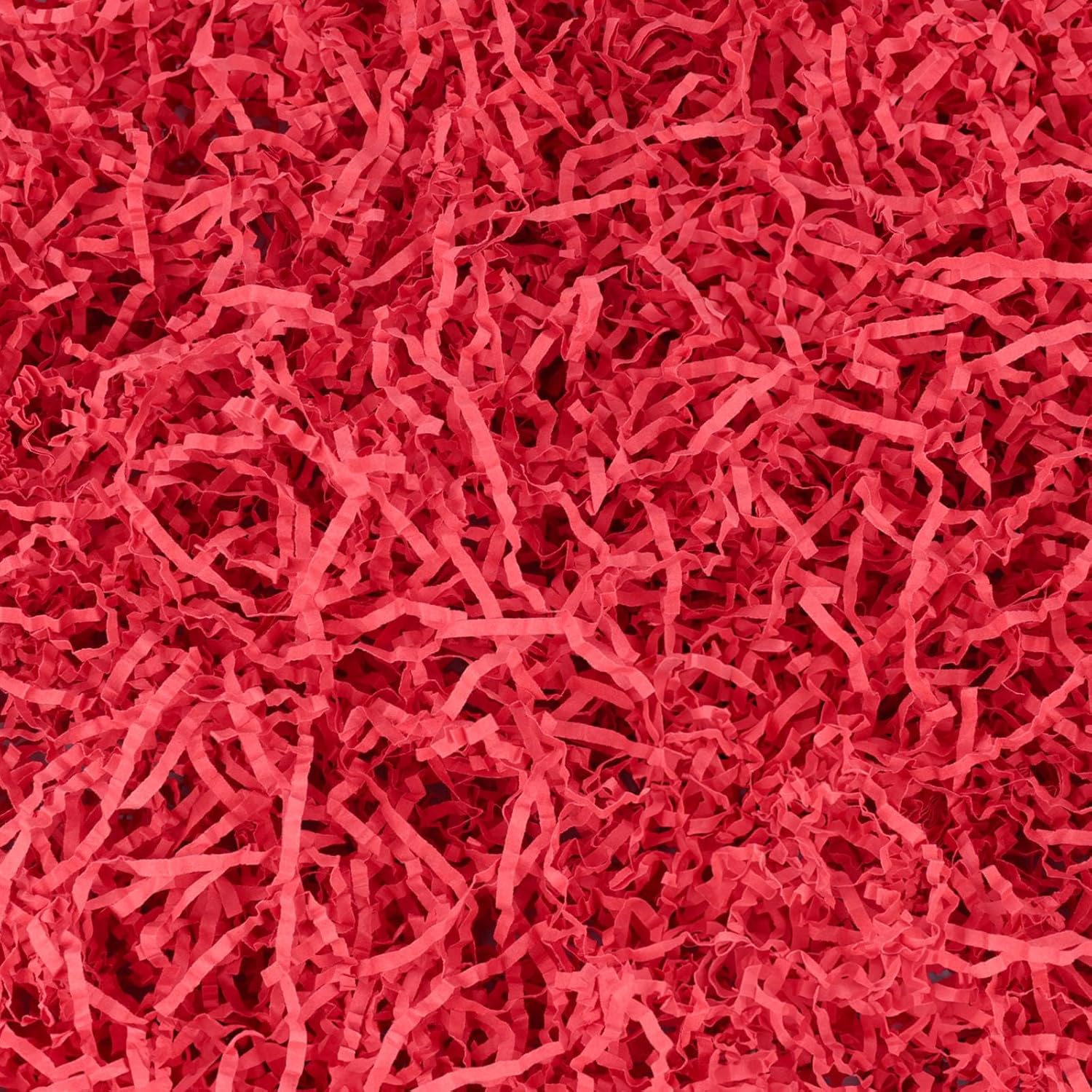 1LB Red Shred Paper Fillers, Crinkle Cut Shredded Confetti for Basket