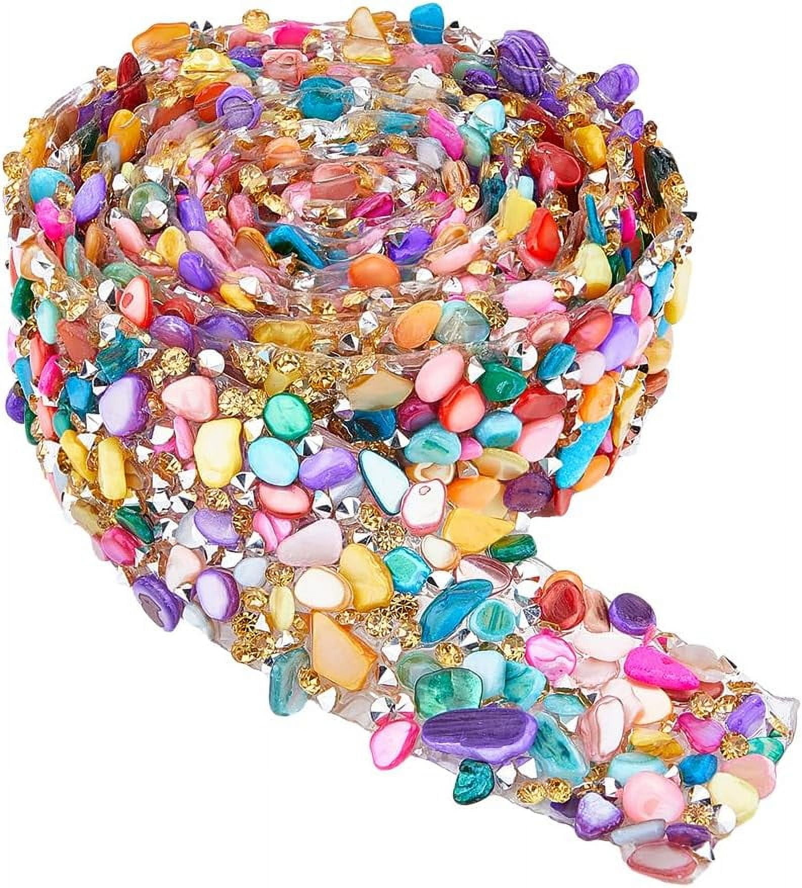 1M/1.09 Yard Colorful Beaded Ribbon Trim Ribbon Roll 1