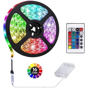 1M/3.3FT Battery Powered LED Strip Lights, Flexible Color Changing RGB LED Light Strip, TV Backlight Background Lighting
