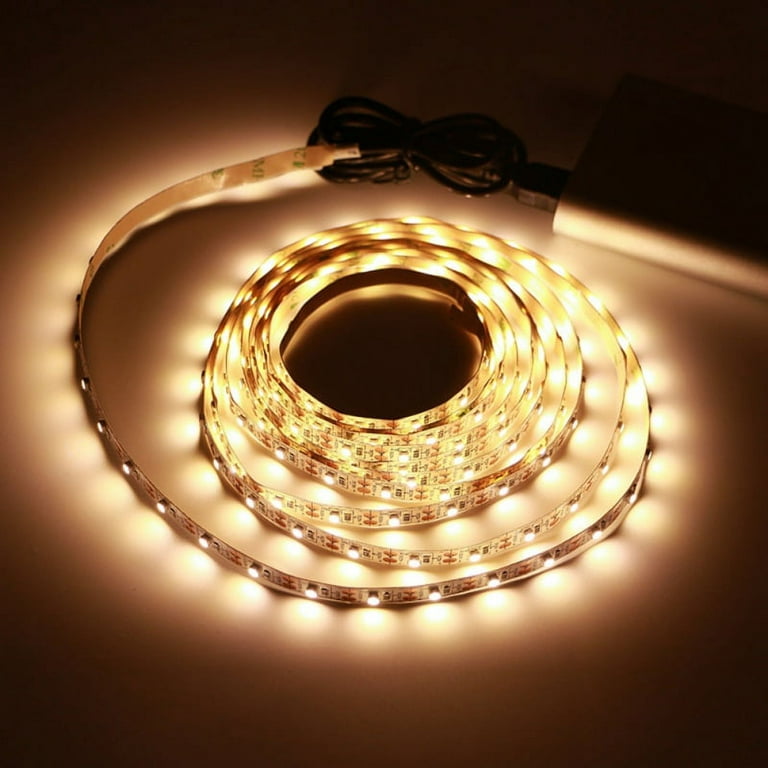 1m-5m 5V LED Strip Lights Cool Warm White Camping USB Powered Cable Light, Size: 2 Meter