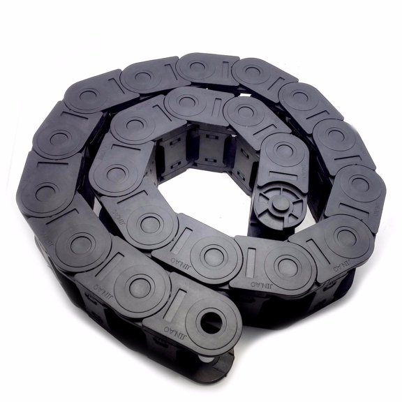 1M Black Reinforced Nylon Cable Drag Chain, 25x38mm R60 Wire Carrier Cable Track for CNC Machine, 3D Printer and Automated Equipment