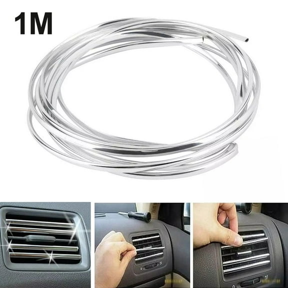 1M Chrome Car Air Conditioner Outlet Vent Trim Decor Strip Car Styling Decor Fangkenuo