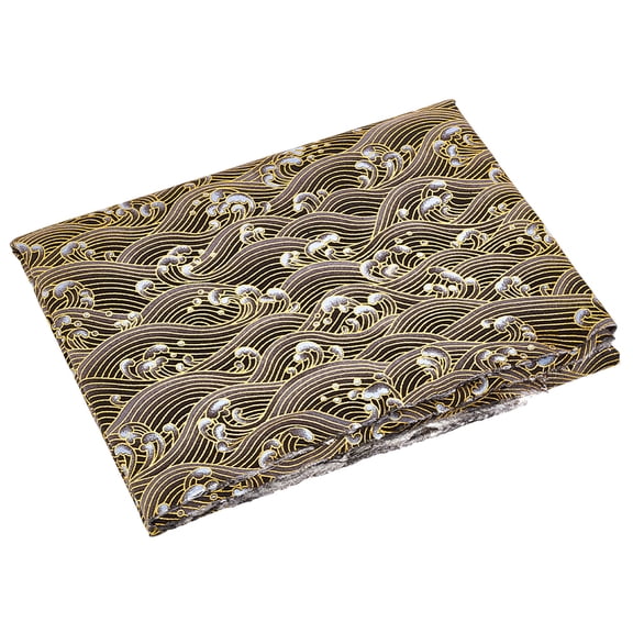 1M Japanese Style Cotton Fabric Clothing Accessories Wave Pattern Goldenrod 1460x0.3mm